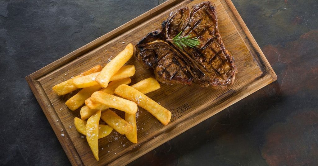 The Hussar Grill Steak and chips
